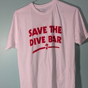 Seagram's 7 Save The Dive Bar White T Shirt Size Large